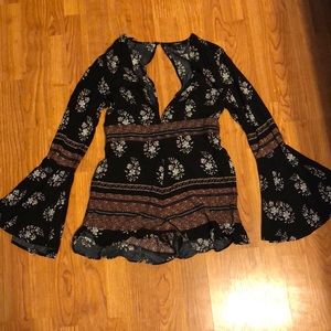Low cut boho Romper